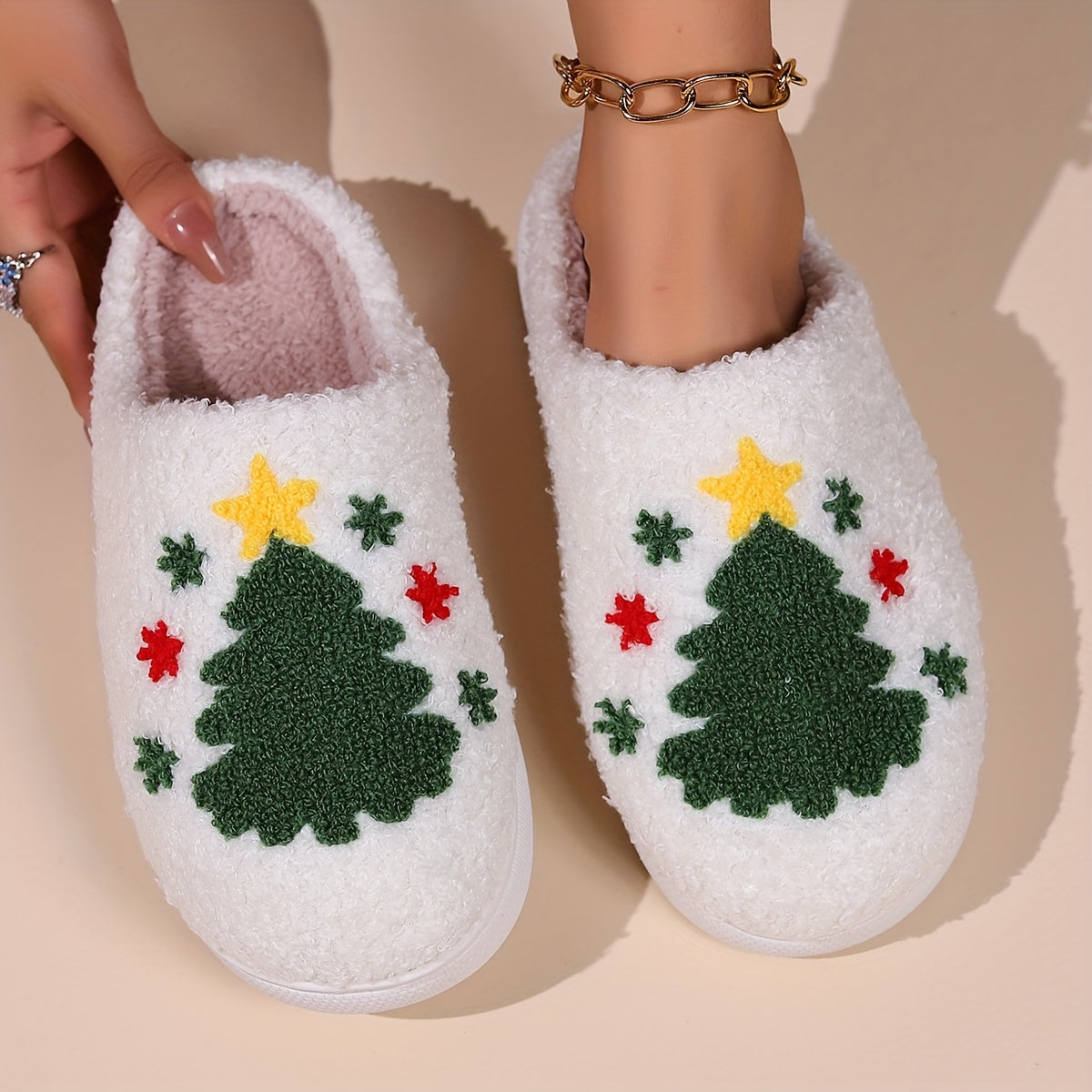 christmas tree slippers